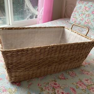 QVC Tan Woven Basket Accents for Stylish Storage